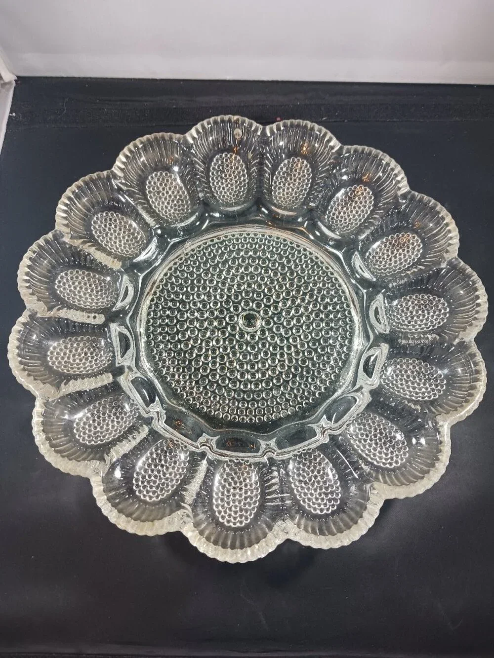 Vintage LE Smith Clear Cut Glass Round 11